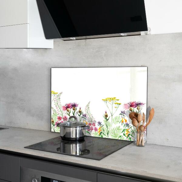 Kitchen splashback Meadow with colorful flowers