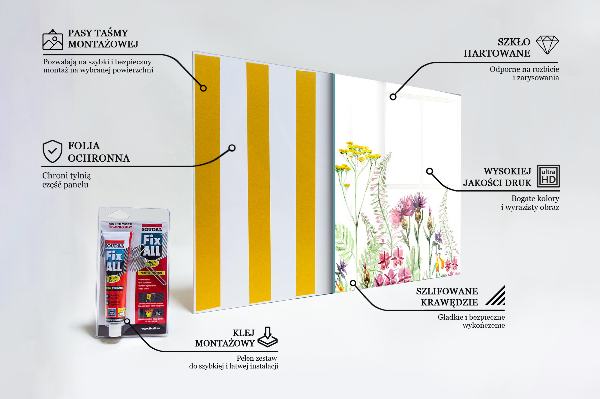 Kitchen splashback Meadow with colorful flowers