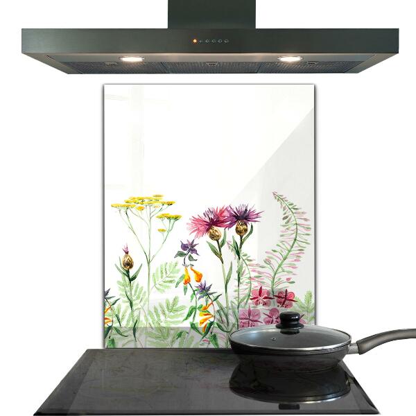 Kitchen splashback Meadow with colorful flowers