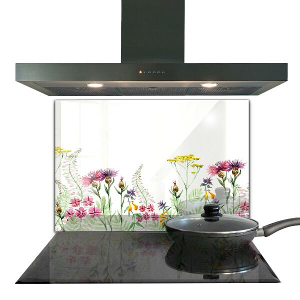 Kitchen splashback Meadow with colorful flowers