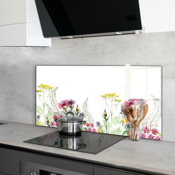 Kitchen splashback Meadow with colorful flowers