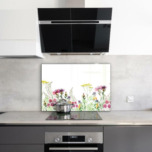 Kitchen splashback Meadow with colorful flowers