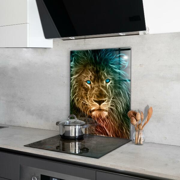 Cooker splashback Lion in abstract edition
