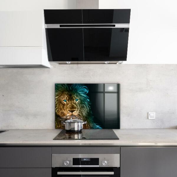Cooker splashback Lion in abstract edition