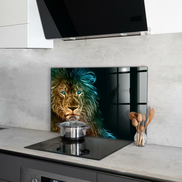 Cooker splashback Lion in abstract edition
