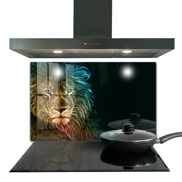 Cooker splashback Lion in abstract edition