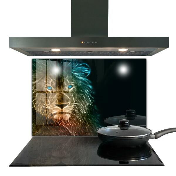 Cooker splashback Lion in abstract edition