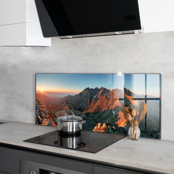 Kitchen splashback Mountain panorama sunset