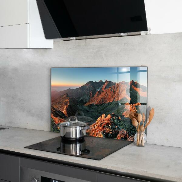 Kitchen splashback Mountain panorama sunset