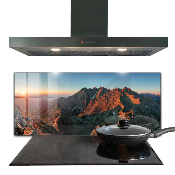 Kitchen splashback Mountain panorama sunset