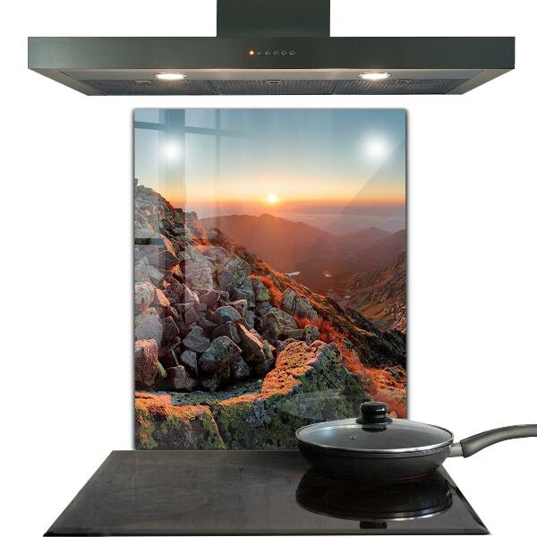Kitchen splashback Mountain panorama sunset