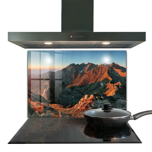 Kitchen splashback Mountain panorama sunset