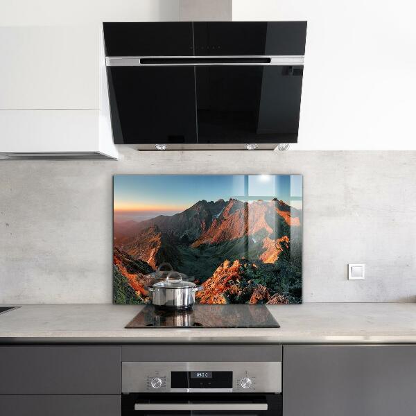 Kitchen splashback Mountain panorama sunset