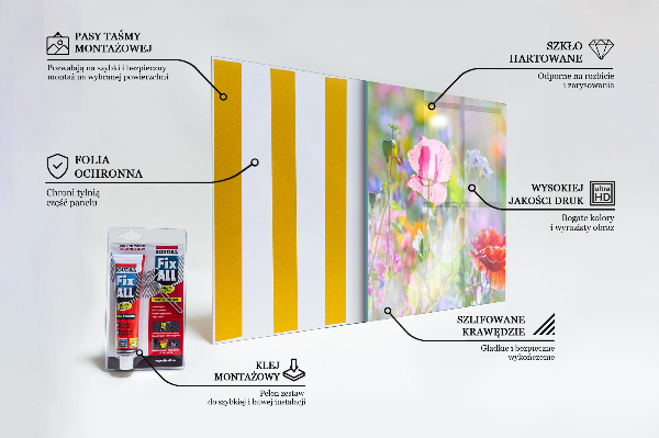 Kitchen wall panels Summer meadow of poppies