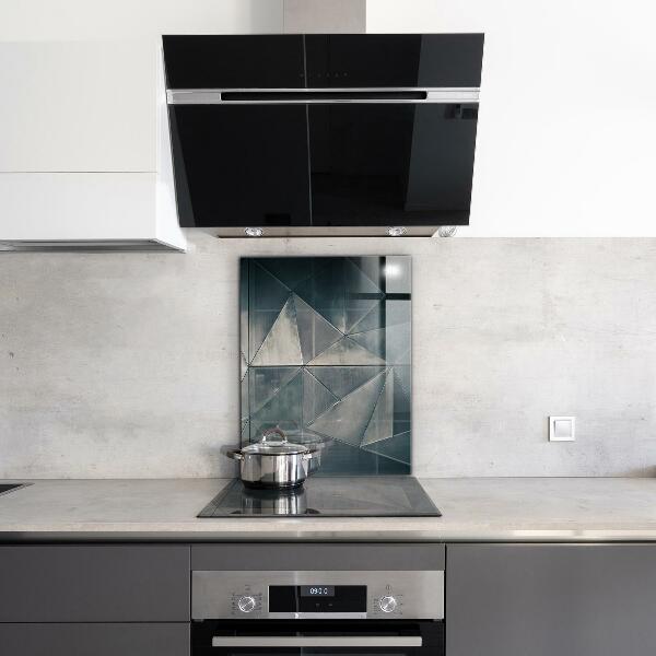 Glass splashback Metal abstract triangles