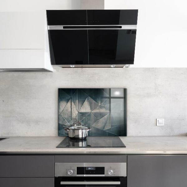 Glass splashback Metal abstract triangles