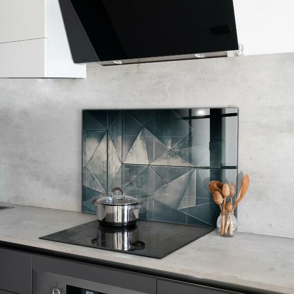 Glass splashback Metal abstract triangles