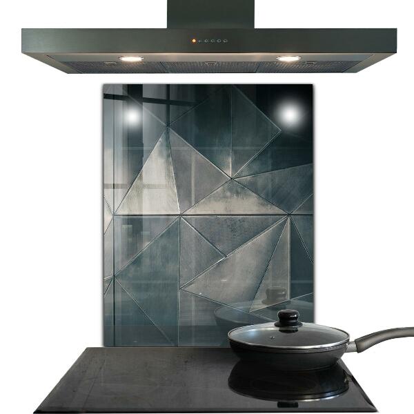Glass splashback Metal abstract triangles