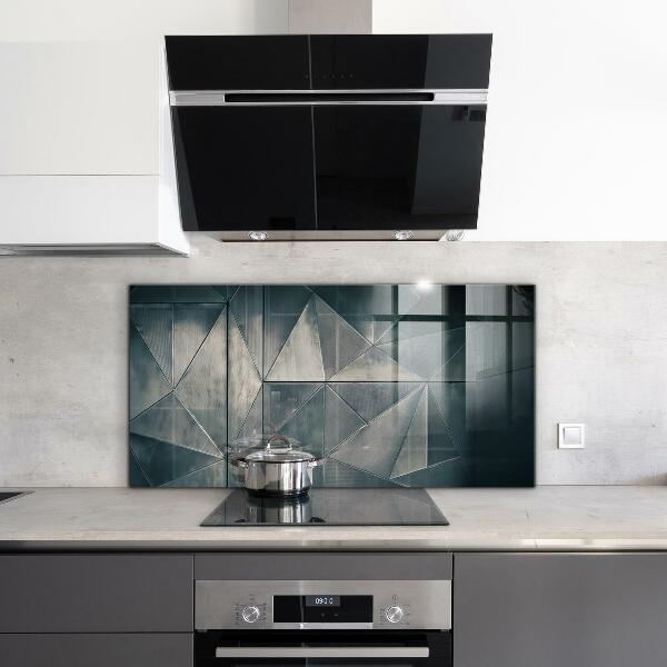 Glass splashback Metal abstract triangles