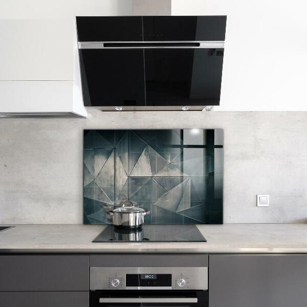 Glass splashback Metal abstract triangles