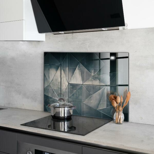 Glass splashback Metal abstract triangles