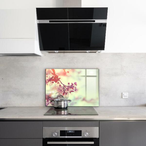 Kitchen wall panels Blooming pink tree