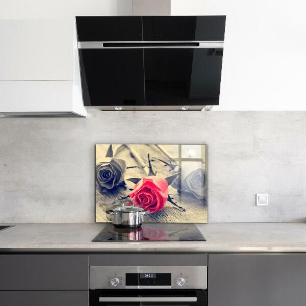 Kitchen wall panels Rose symbol of love