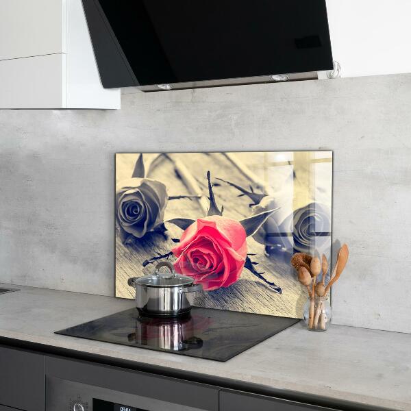 Kitchen wall panels Rose symbol of love