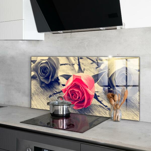 Kitchen wall panels Rose symbol of love