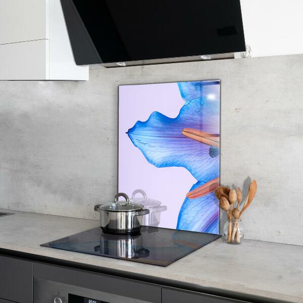 Kitchen wall panels Beautiful blue lily
