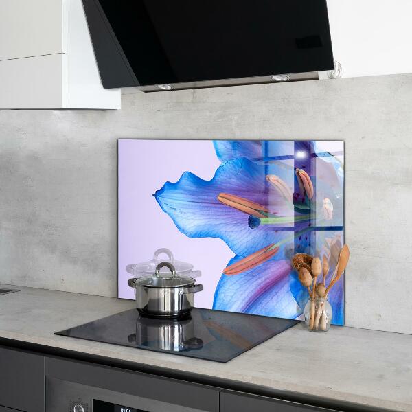 Kitchen wall panels Beautiful blue lily