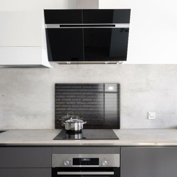 Kitchen splashback Black brick concrete