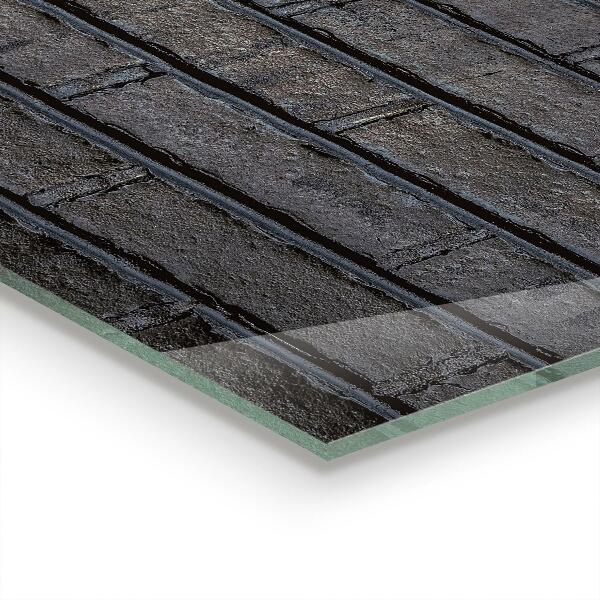 Kitchen splashback Black brick concrete