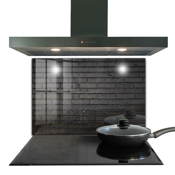 Kitchen splashback Black brick concrete