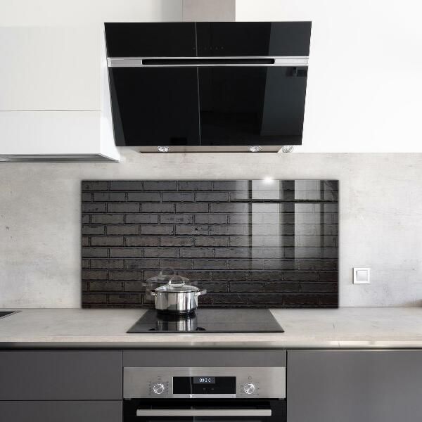 Kitchen splashback Black brick concrete