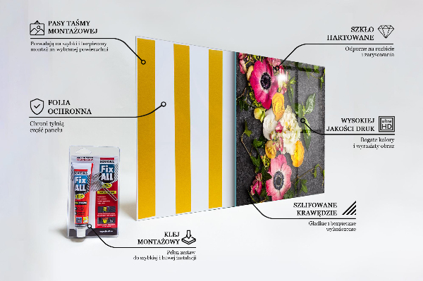 Kitchen wall panels Natural flowers composition