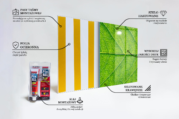 Kitchen wall panels Delicate leaf details