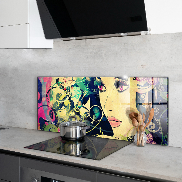 Kitchen splashback Girl on a summer day