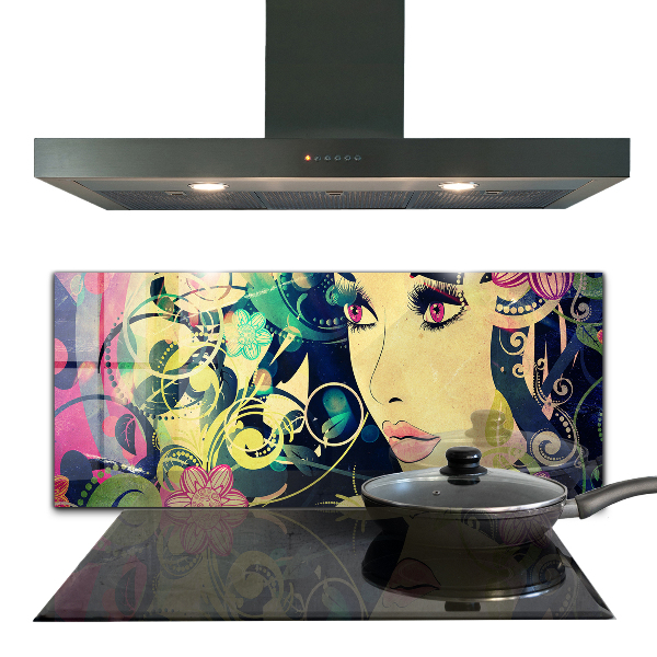 Kitchen splashback Girl on a summer day