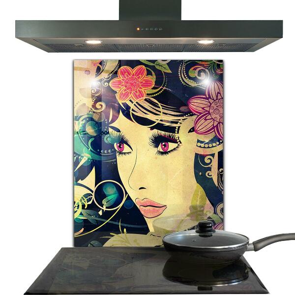 Kitchen splashback Girl on a summer day