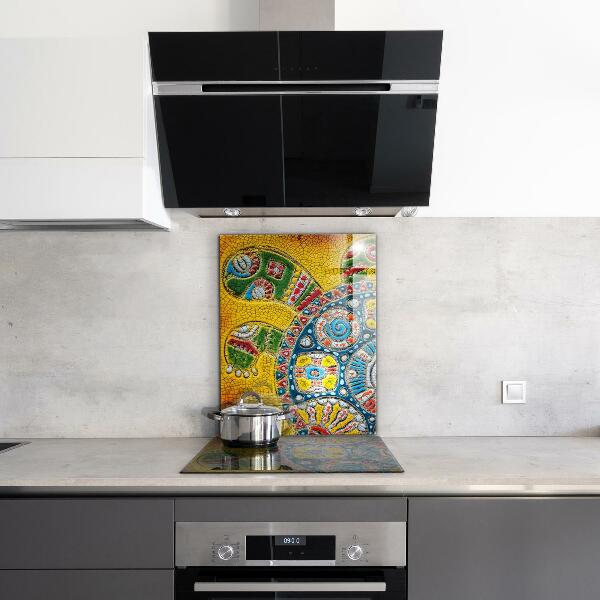Cooker splashback Turtle ceramic mosaic