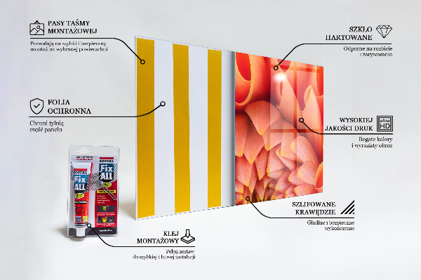 Kitchen wall panels Orange flower