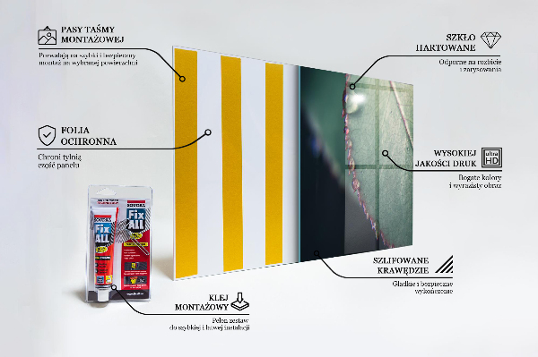 Kitchen wall panels Leaf with a dew drop