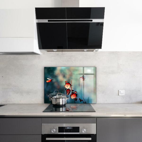 Cooker splashback Delicate butterfly in the wind