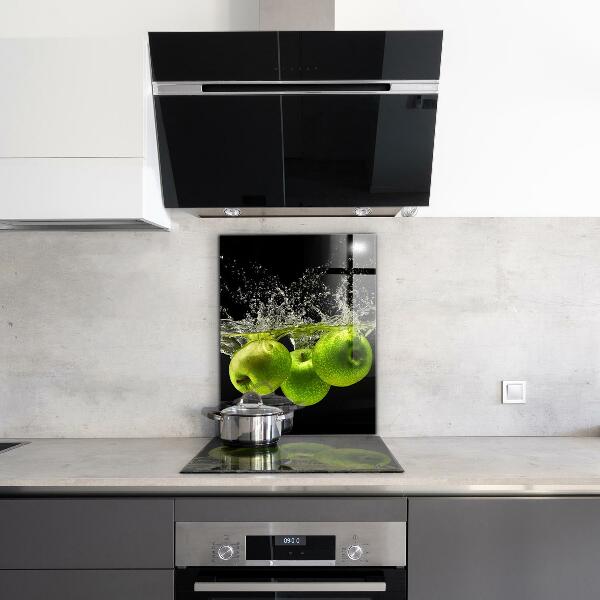 Kitchen splashback Green apples in water