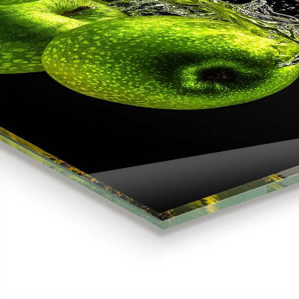 Kitchen splashback Green apples in water