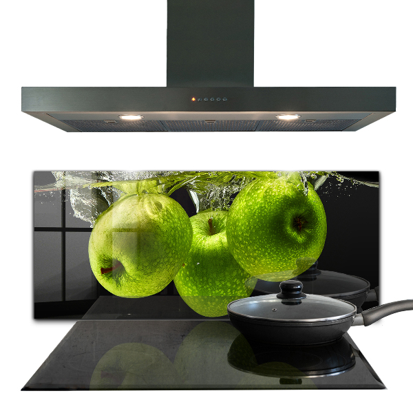 Kitchen splashback Green apples in water