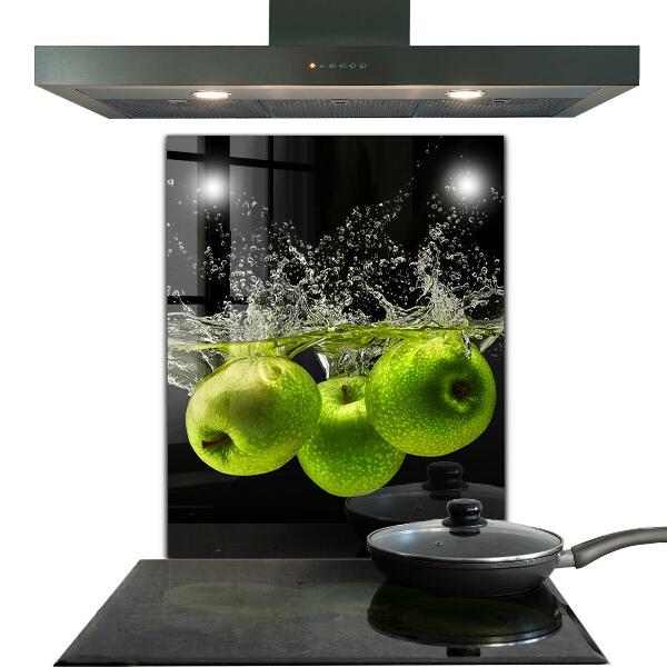 Kitchen splashback Green apples in water