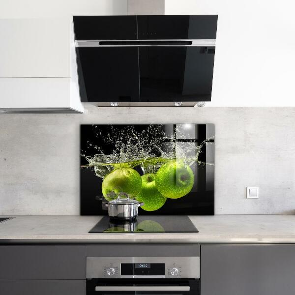 Kitchen splashback Green apples in water