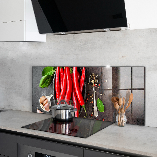 Kitchen splashback Hot peppers cooking